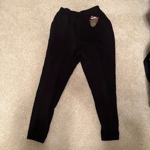 Rolling stones, black (cheetah) sweatpants
